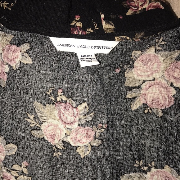 American Eagle outfitters medium black pink white green romper 💕 - Picture 6 of 8